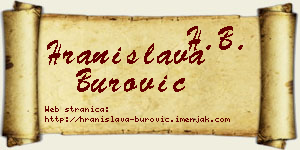 Hranislava Burović vizit kartica